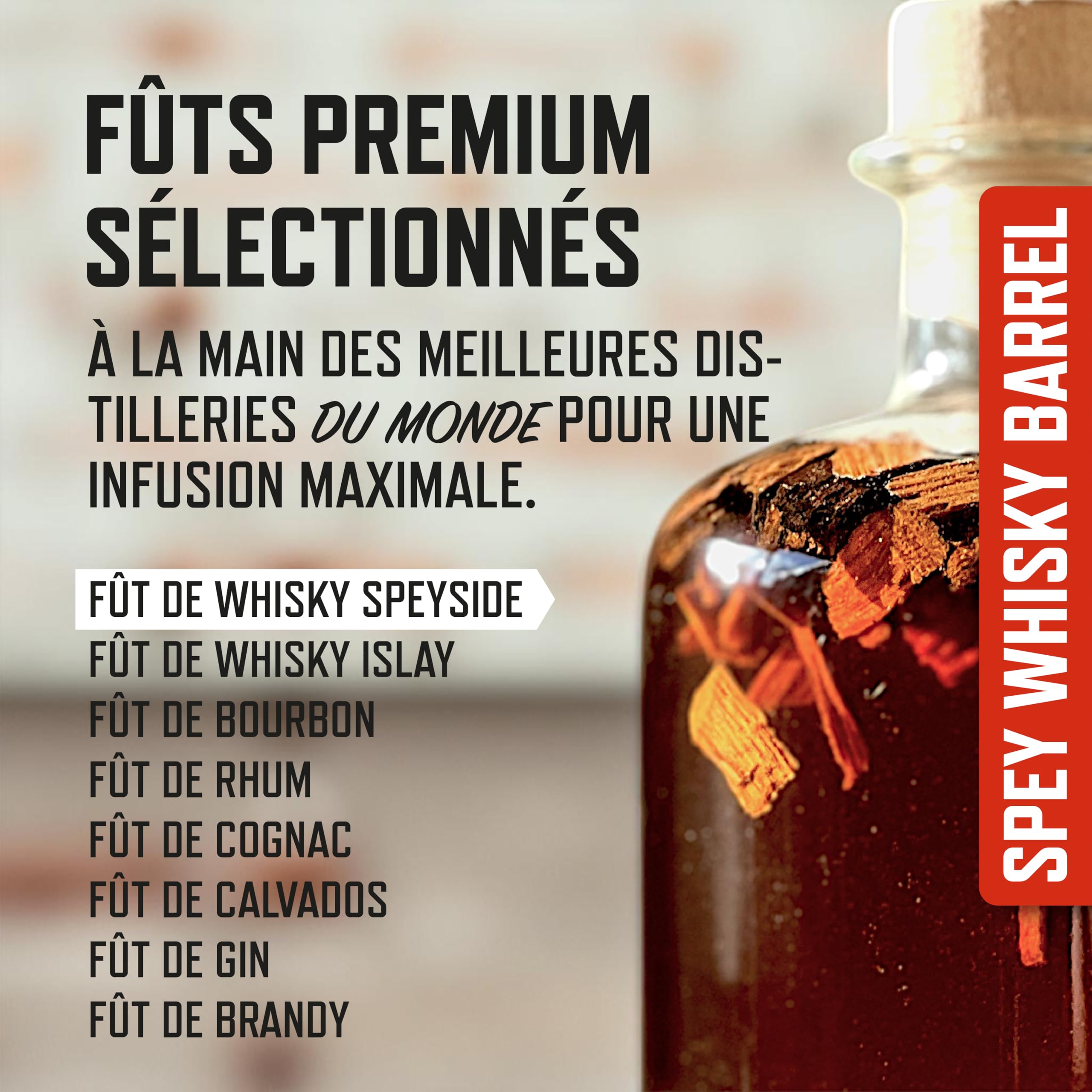 Deer Jimmy's® Coffret DIY Whisky – Fabrique Ton Propre Whisky avec du chêne Premium Issu de véritables fûts de Speyside – Maturation en fût Intense pour Tout spiritueux – Cadeau Parfait pour Homme
