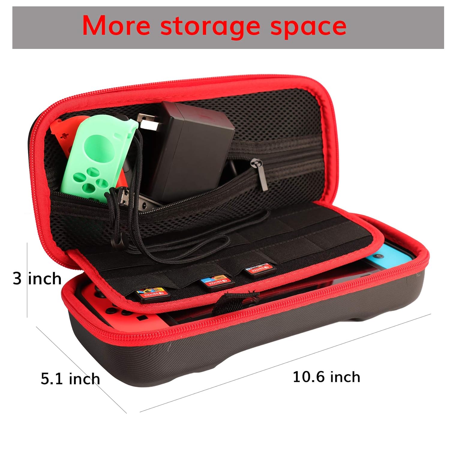 Accessories Kit for Nintendo Switch / Switch OLED Model Games Bundle Wheel Grip Caps Carrying Case Screen Protector Controller