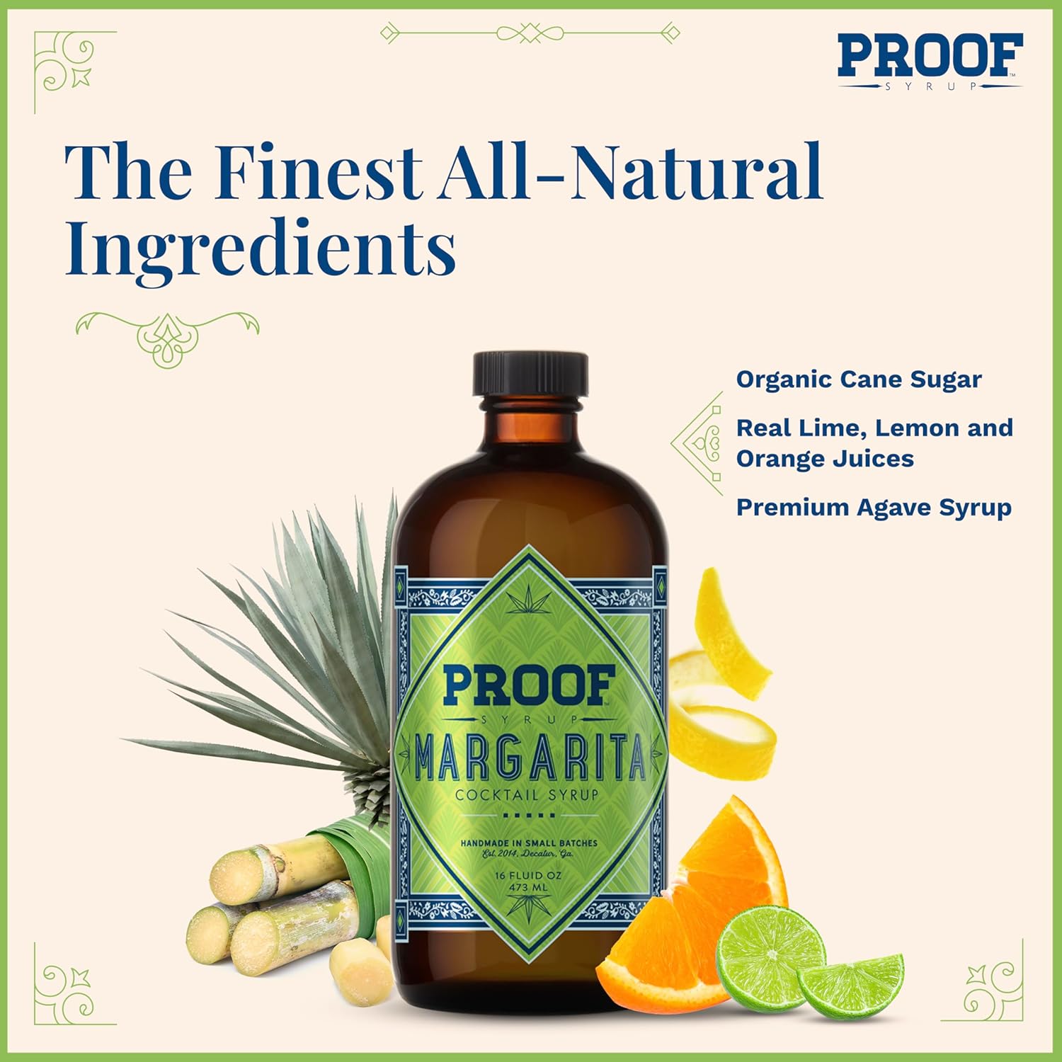 Proof Syrup Margarita Cocktail Syrup - Traditional Margarita Flavor - Fast, Easy, Delicious, Handcrafted Cocktail Mix - 16oz - 1 Bottle