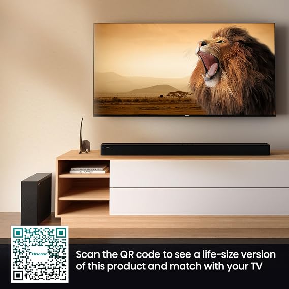 Hisense 2.1 CH 240W Soundbar HS2100 - DTS Virtual X, Subwoofer, HDMI ARC, Bluetooth (2023 Model) , Black