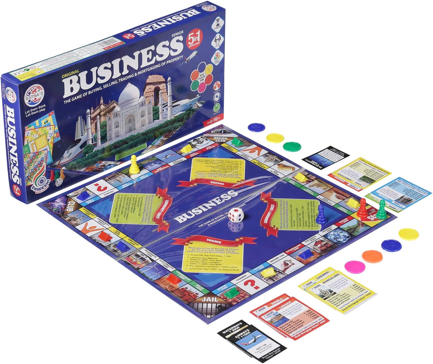 RATNA'S Fun Filled Business Game with Plastic Money Coins for Young Businessmen to Learn Trading and Other Systems of Buying and Selling (Big Size, Multicolour)