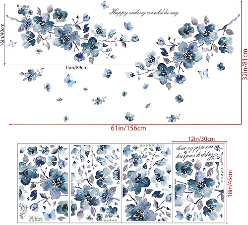 Miniatura 2 de Calcomanías de pared de árbol verde de dibujos animados 5 encantadoras ardillas en el árbol calcomanías de pared extraíbles de pino flores pájaros