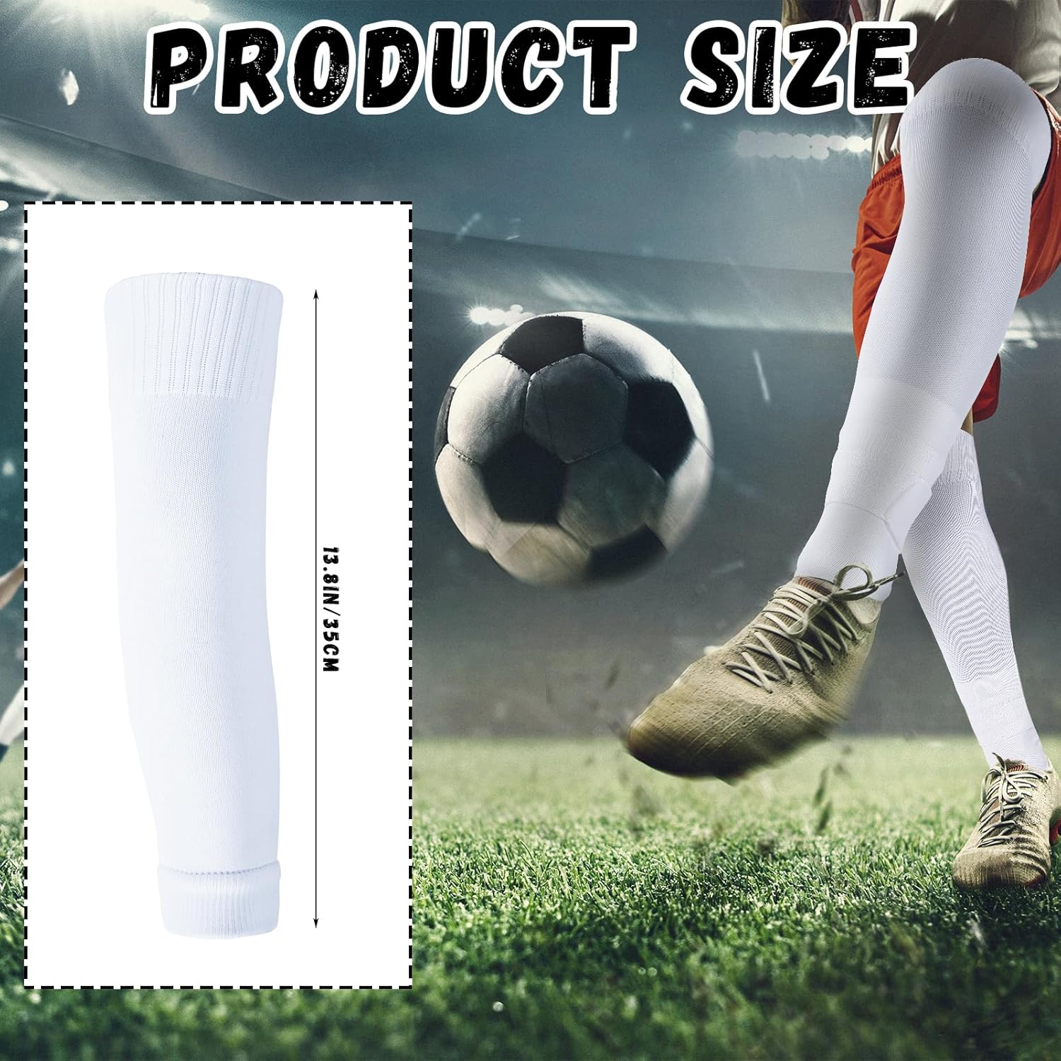 Cuffbow 4 Set Men's Grip Soccer Socks Anti Slip Pads Shin Guard Sleeves Shin Guard Straps for Football with Grip Pads - Image 3