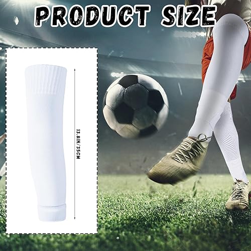 Vista 3 de Cuffbow Juego de 4 calcetines de fútbol con agarre para hombre, almohadillas de agarre antideslizantes para espinilleras, correas de protección