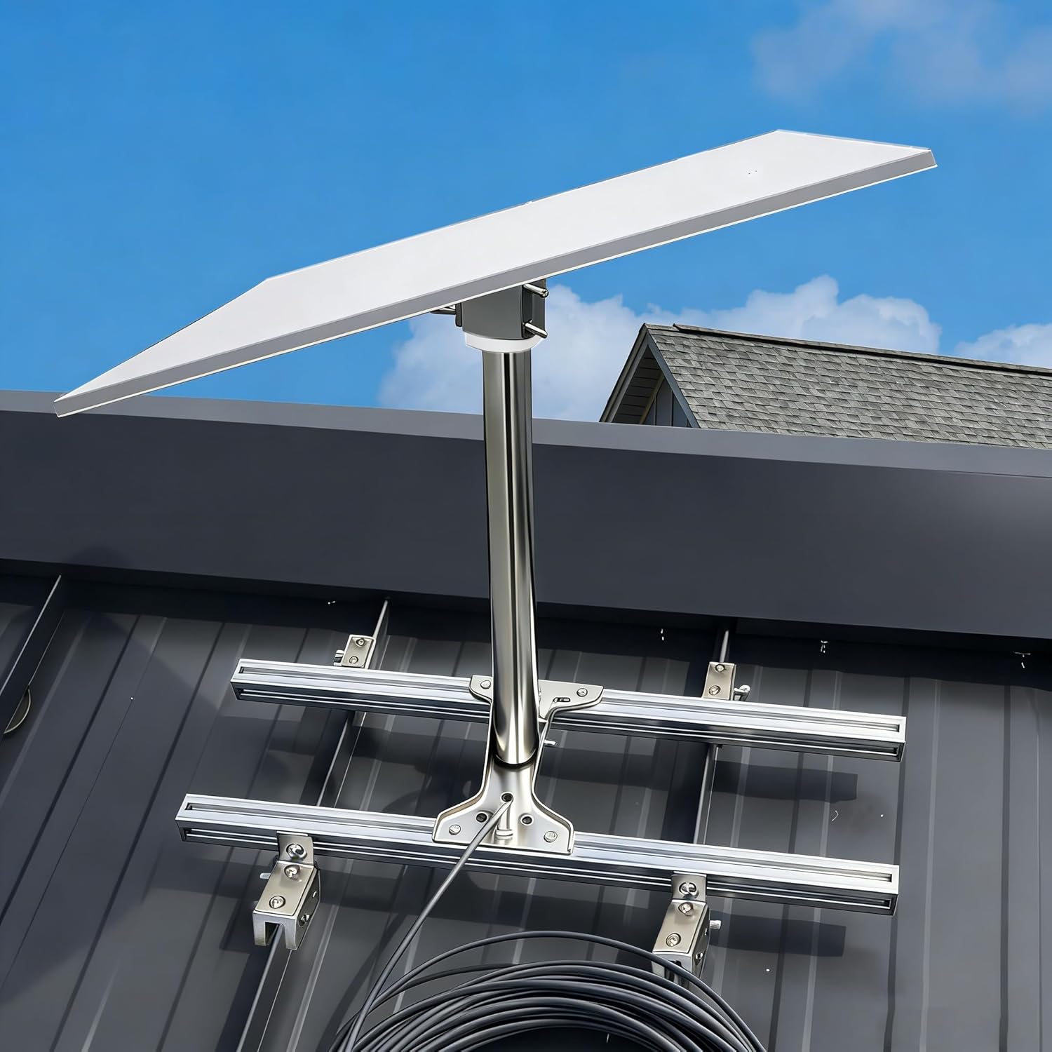 Adjustable for Starlink Gen 3/Mini Mount for Standing Seam Metal Roof with Starlink Pipe Adapter,Strong Load-Bearing Capacity,Alloy,No Drilling Required (for Starlink Gen 3)