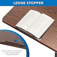 Vista 6 de Mount-It! Rolling Bedside Table, Overbed Tray Table on Wheels for Hospital or Home Meals in Bed, Adjustable Height Tilting Swivel Standing Laptop