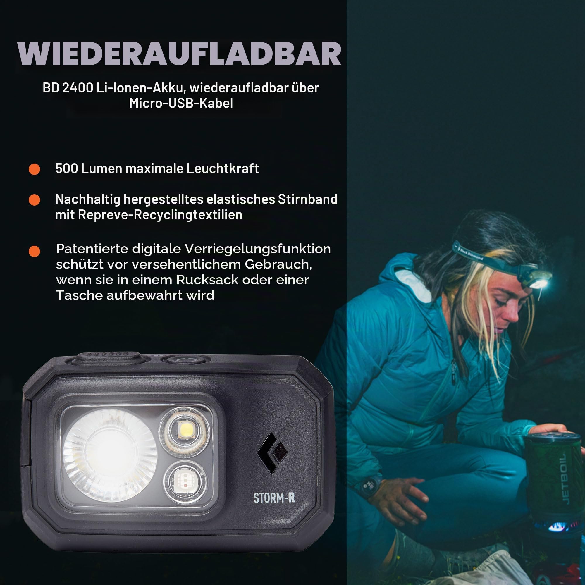 Black Diamond Stirnlampe Storm 500-R HEADLAMP