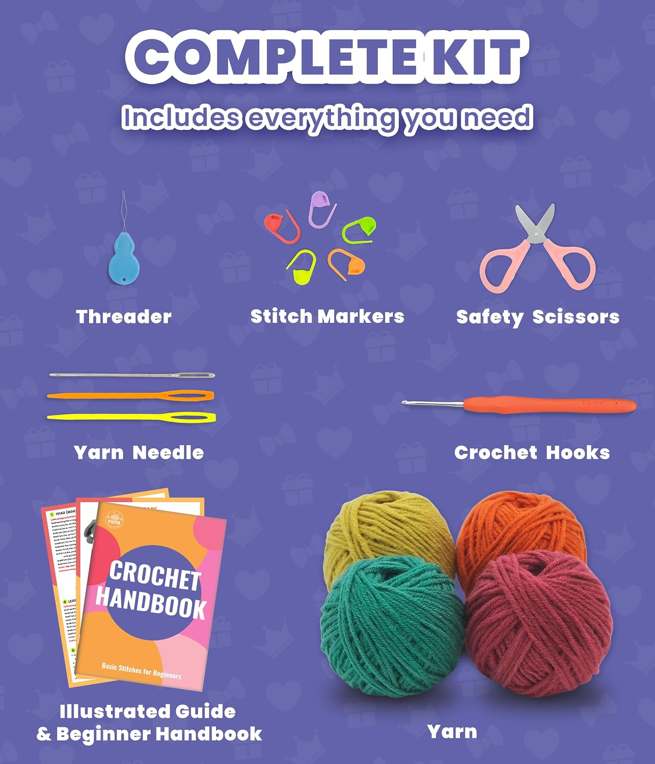 PAITIN Crochet Starter Kit – Easy DIY Craft Set for Adult Beginners, Handmade Yarn Art Project with Video Guidance (Leaf Coaster) image 3