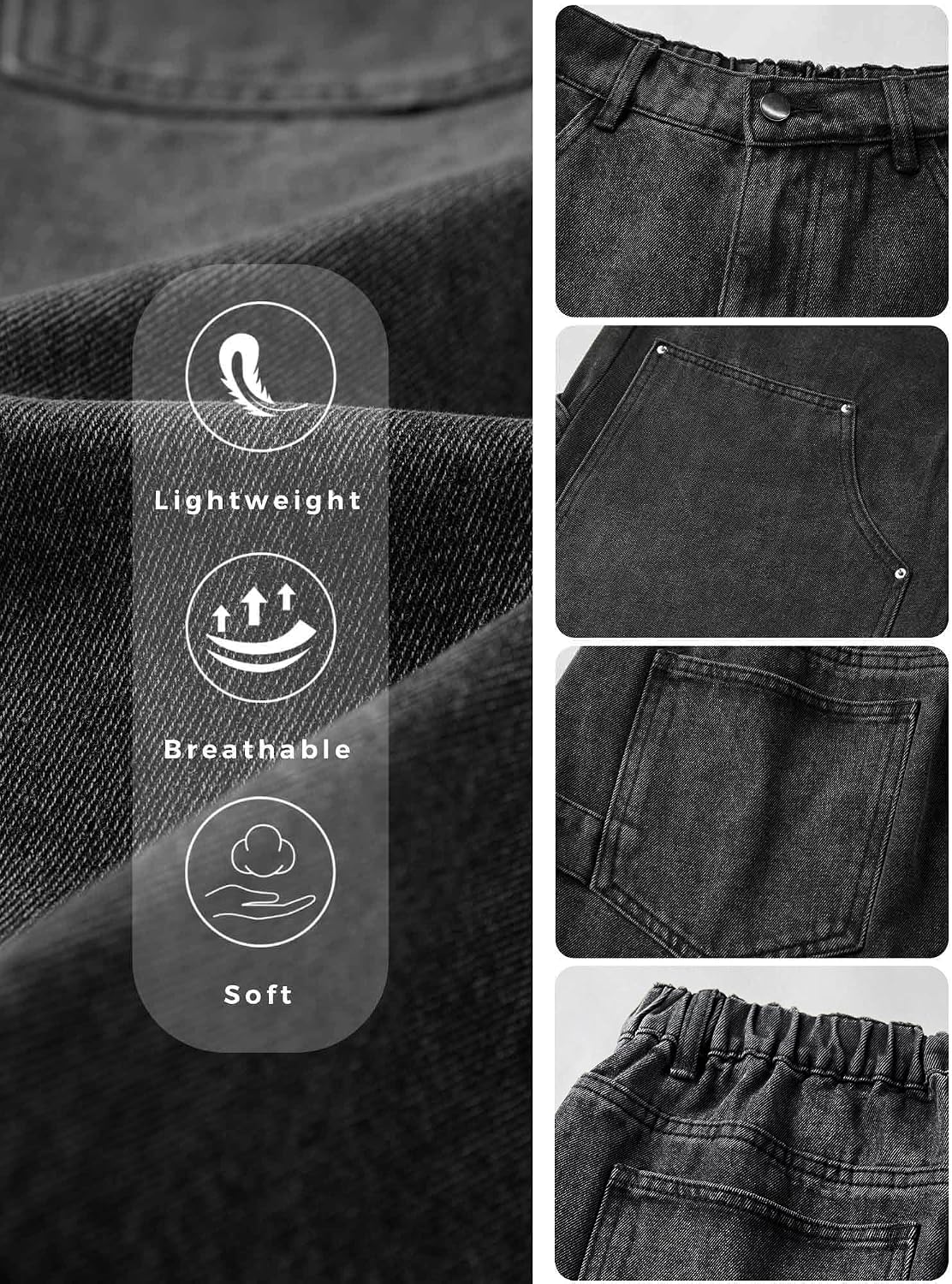 Mens Y2K Carpenter Baggy Jean Shorts, Ripped Jorts Wide Leg, Distressed Cargo Long Denim Shorts Loose Fit Streetwear Summer