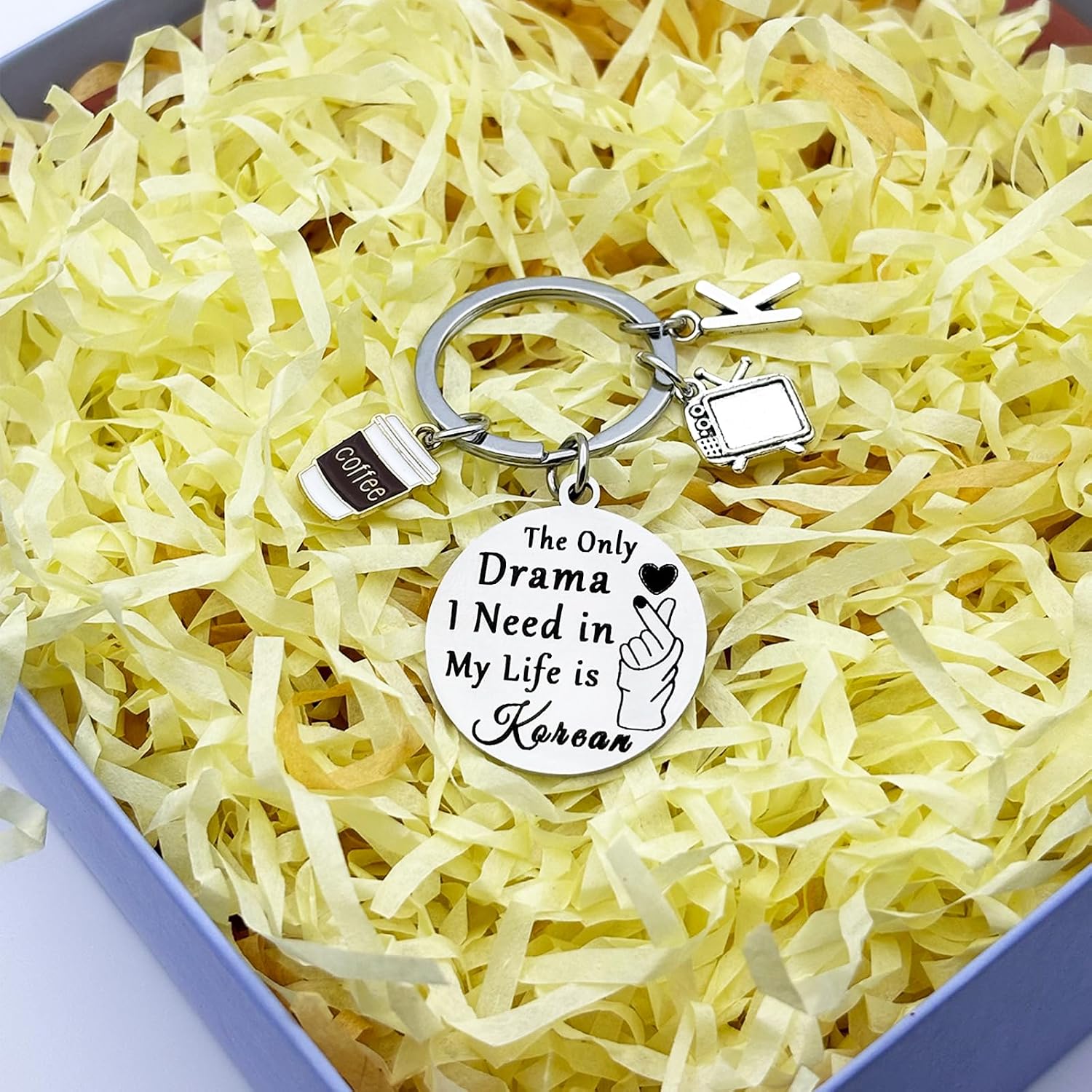 K-Drama Lover Gifts Korean Keychain for Christmas Graduation Birthday Funny Gift Ideas for Kdrama Lovers Fans Korean Group K-Pop Enthusiast K Pop Music South Korea Trip Jewelry Korean-Themed Keyring