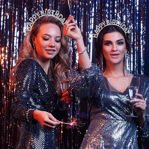 Miniatura 5 de Vin Beauty Tiara de cumpleaños para mujer, diadema de feliz cumpleaños, diadema dorada, diadema de cumpleaños, diadema de cumpleaños para mujeres y