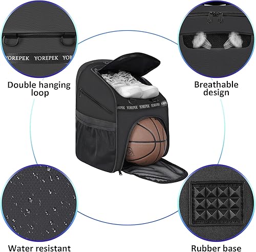 Vista 25 de YOREPEK Basketball Bag, Large Basketball Backpack with Shoe Compartment and Ball Holder Sports Backpack for daughter son, Water Resistant for