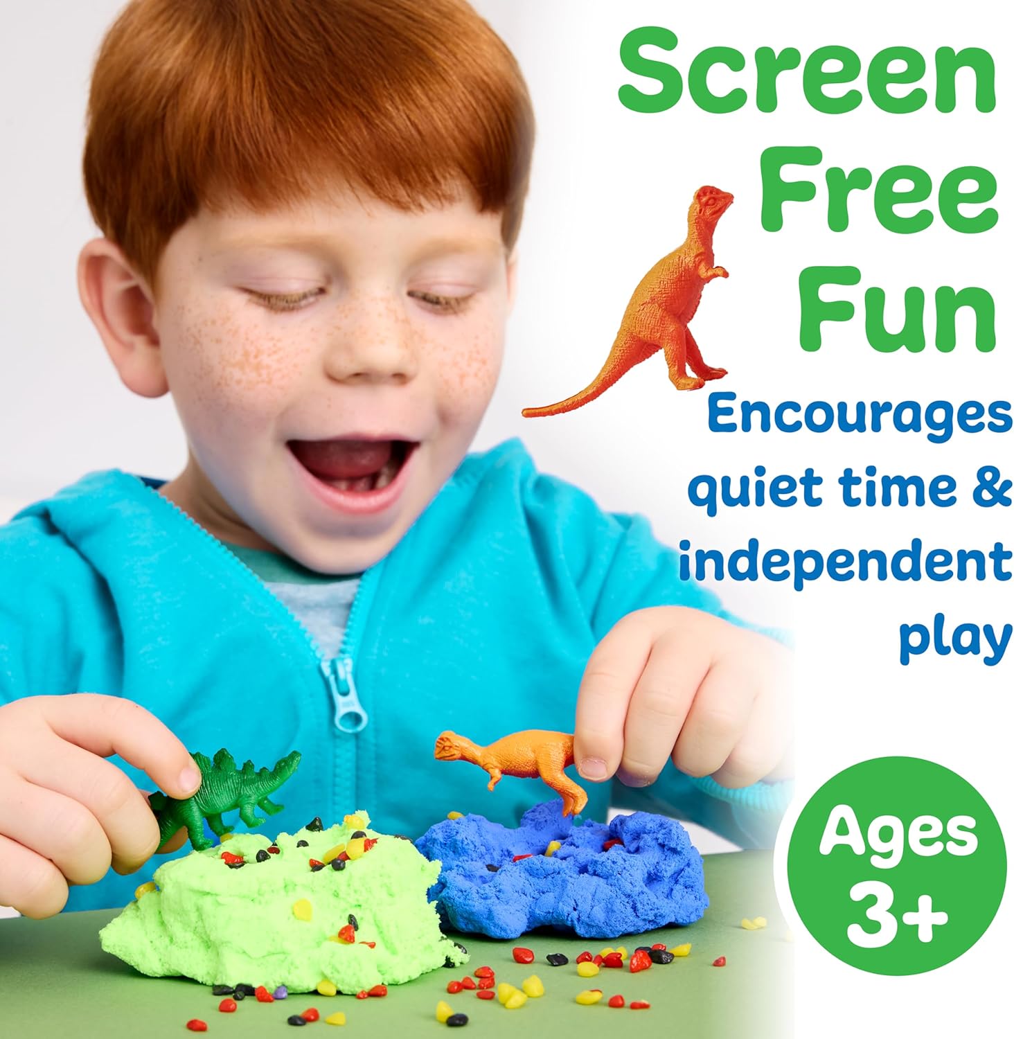 Creativity for Kids Sensory Minis Dinosaur Kit | Cloud Clay Sensory Toy for Toddlers | Squish, Scoop & Discover Dinosaur Figures | Spring Crafts for Travel Activities (Ages 3+)