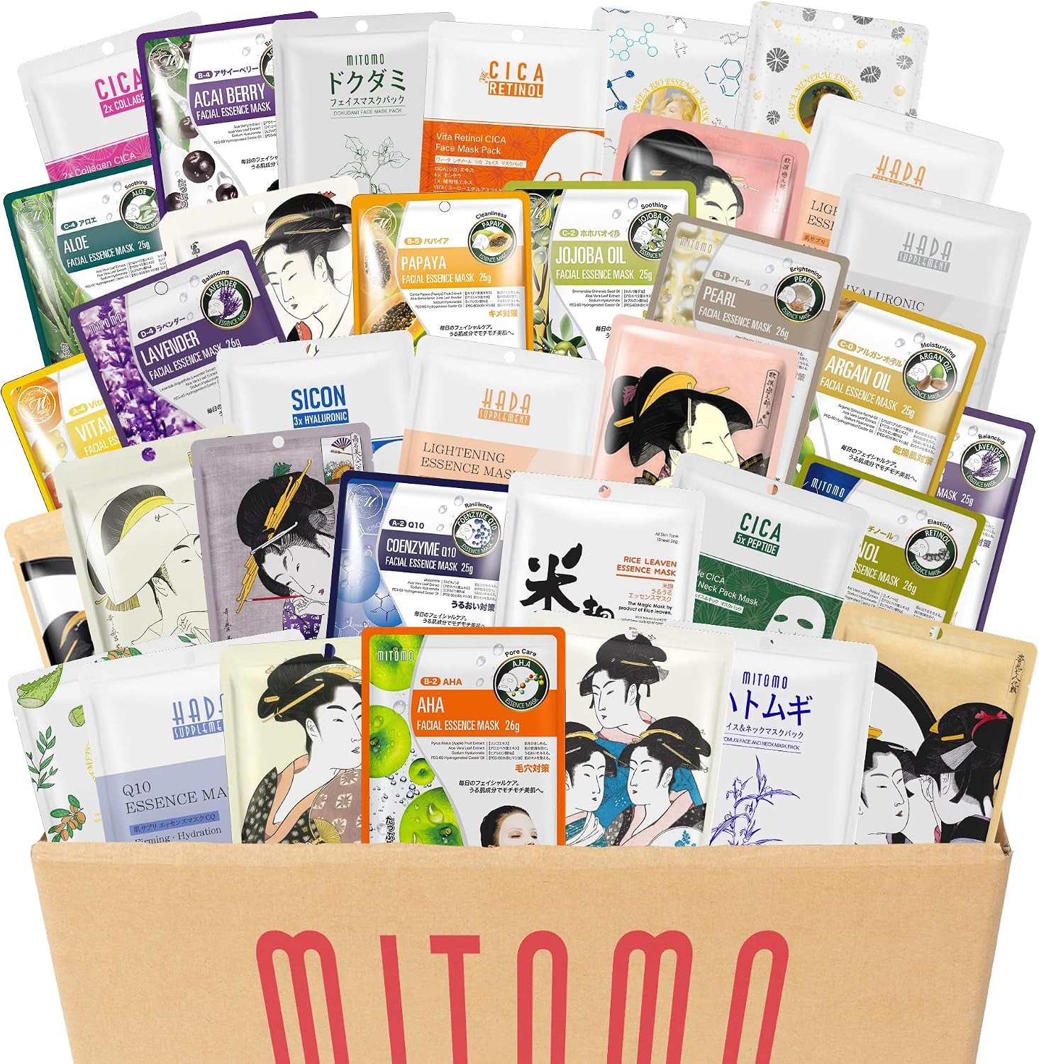 MITOMO ミトモ 個別福袋 Made in Japan メイド イン ジャパン 200枚個別包装福袋 個別包装 ウルオイ 保湿 スキンケア パック 同店人気 全商品からランダムに構成【LBPRJL0200】 1