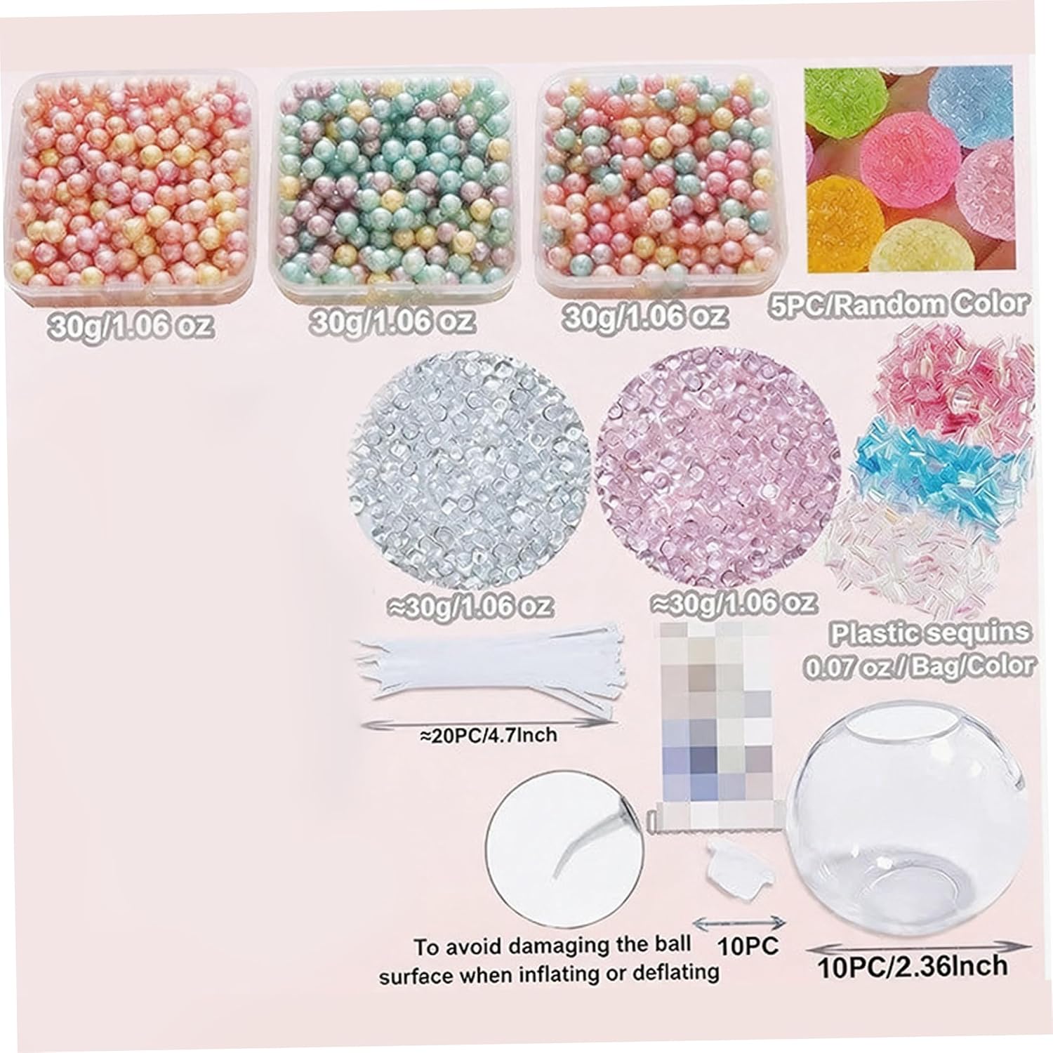 DIY Stress Ball Making Kit, 10 PCS Stress Ball Skin Set with Air Pump & Expander Tool for Pressure Squeeze Balls for Adult Kids image 3