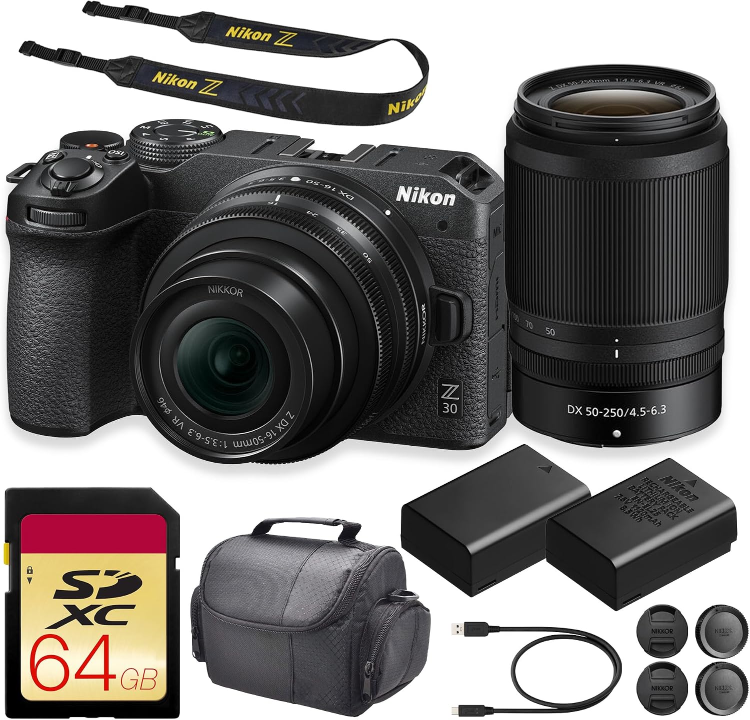 Nikon Z30 Mirrorless Camera with 16-50 & 50-250mm Lens (1743) Bundle