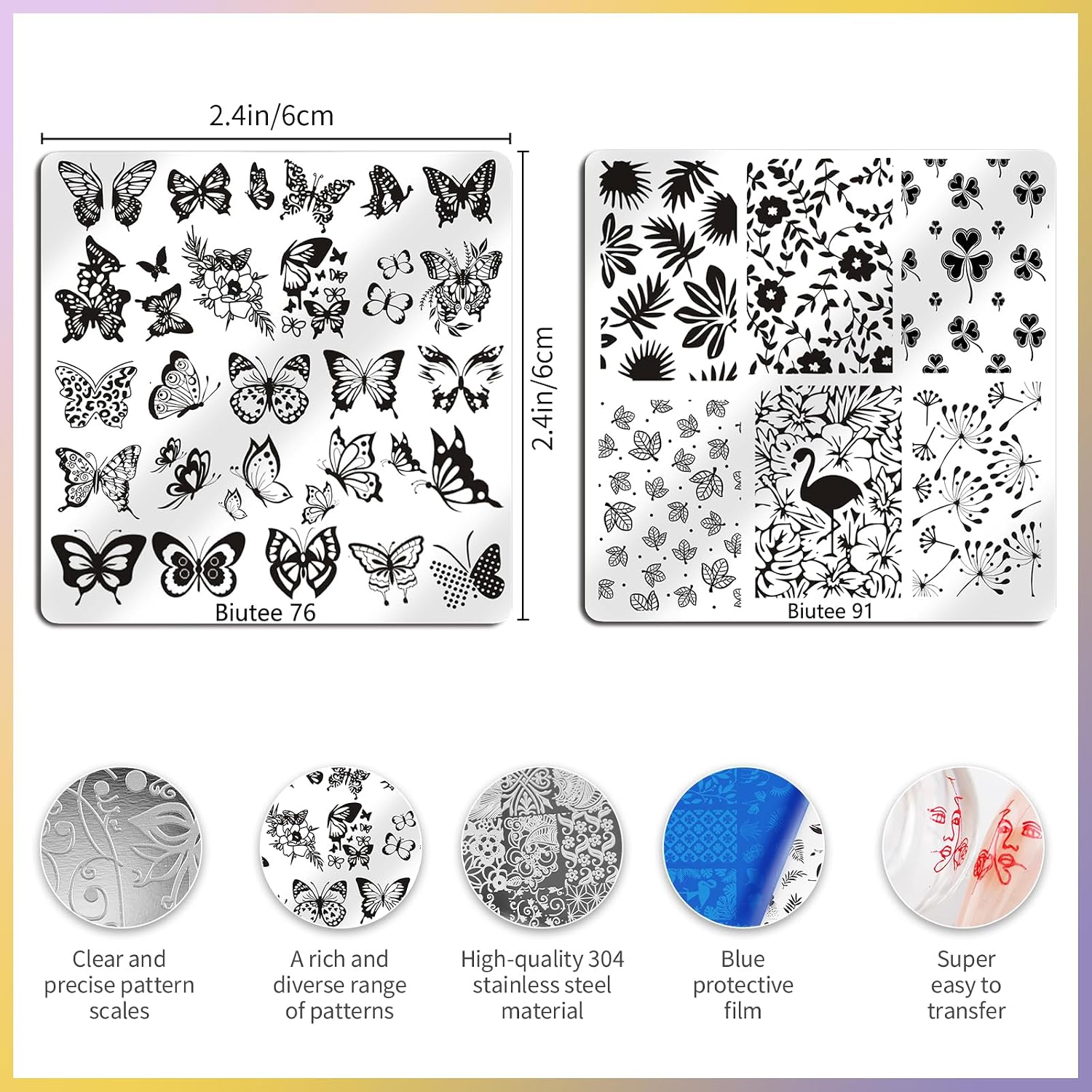 Biutee Nail Stamping Plate 15 PCS Nail Stamping Kit with Nail Stamper image 4