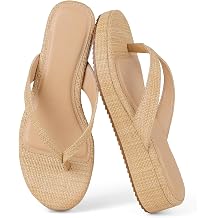 mikarka Wedge Flip Flops for Women Low Wedges Sandals Platform Thong Style | Slip-On Platform Sandals, Comfortable Beach Sandals, Narrow Footbed Summer Sandals, Daily Wear for Dressy, Casual & Vacation