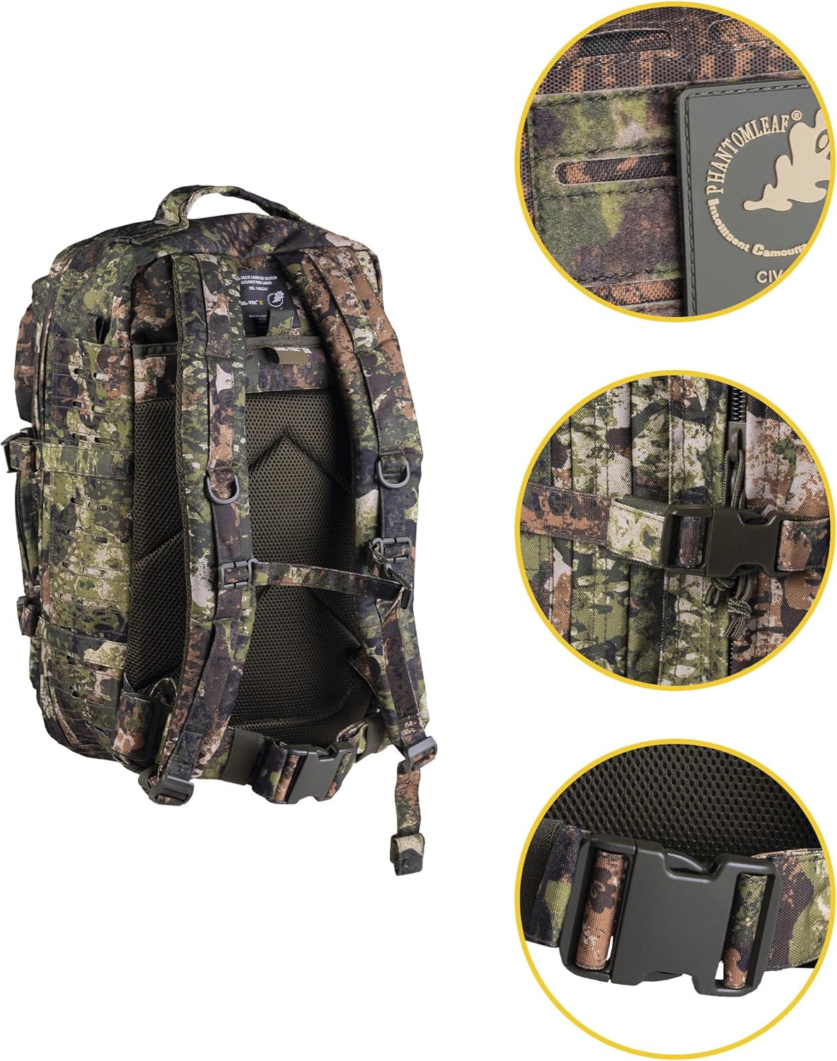 Mil-Tec Unisex Laser Cut Assault Pack - Durable Lightweight Versatile Tactical Outdoor Camping Hiking Backpack
