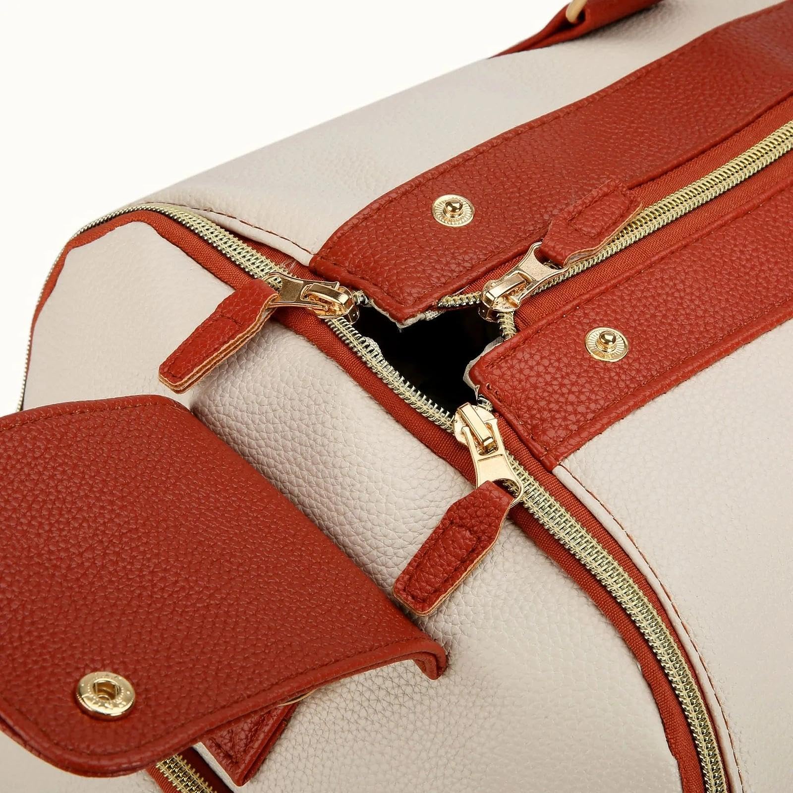 Borsone da viaggio, grande borsa da fine settimana in pelle PU, borsa per indumenti da portare con sé con scomparto per scarpe, borsone leggero impermeabile per la notte