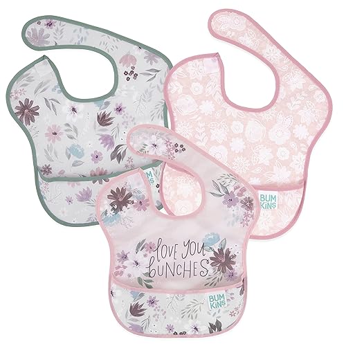 Bumkins Baberos para niña o niño, SuperBib para bebés y niños pequeños de 6 a 24 meses, imprescindibles para comer, alimentar, suministros de A1
