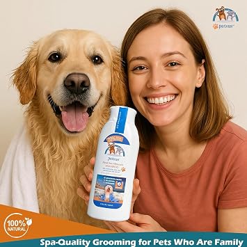 Anti-Itch Relief Dog & Cat Shampoo + Conditioner with Dead Sea Minerals, Hypoallergenic for Sensitive & Allergic Skin, Natural Deodorizing Coat Wash, 15 fl oz