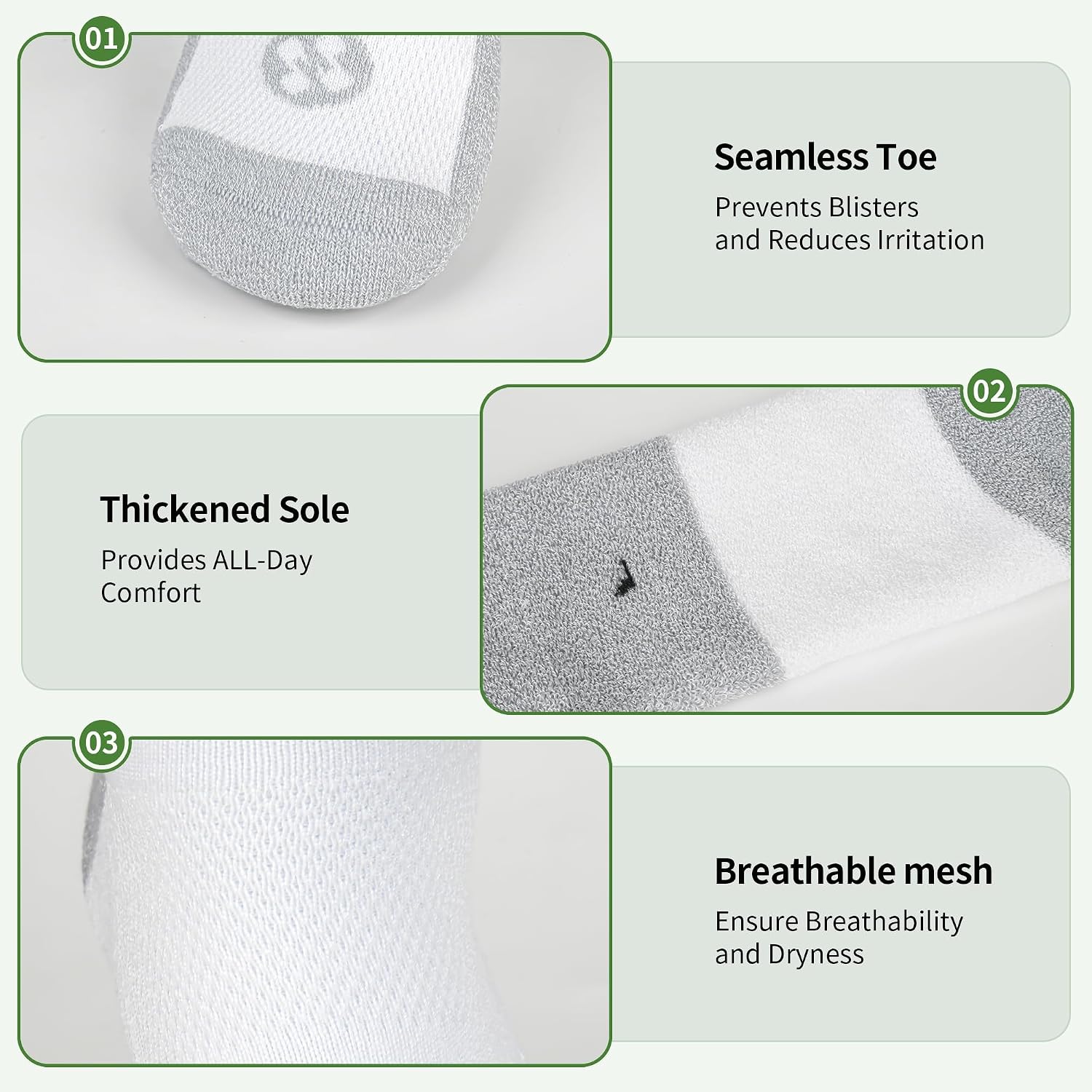 Diabetic Socks for Men,6 Pairs Crew Mens Diabetic Neuropathy Socks for Men Size 9-12/10-13/13-15