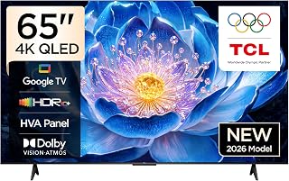 TCL 65T61D Television 65 Inch Smart TV 4K Premium QLED Colorful Quantum Crystal HDR 10+ Gaming Google TV, Dolby Vision Atmos, DTS Virtual:X, MEMC, Game Master with Slim Design (2026 Model)