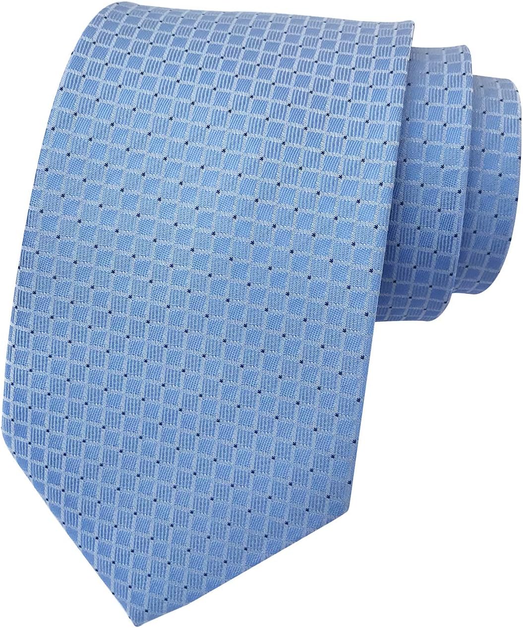 Men's Micro Checkered Polka Dot Striped Ties Jacquard Woven Formal Dress Necktie