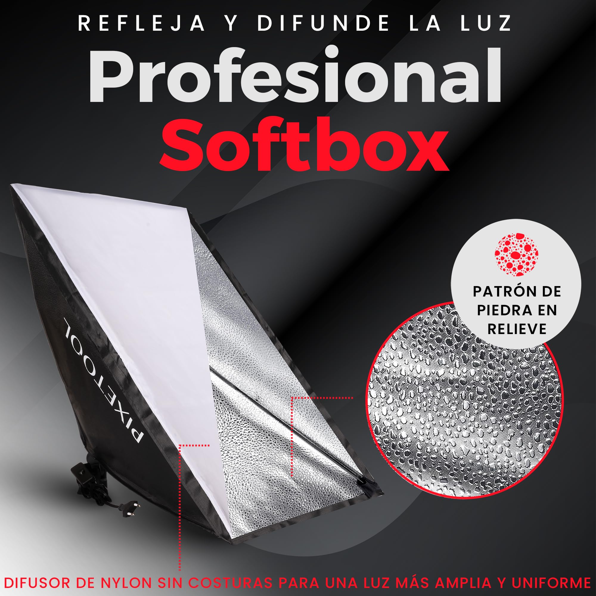 Set Softbox per Studio Fotografico - 2 Softbox 70x50 cm, 2 Luci a LED 4800 Lumen 3000-6000K - Luce Fotografica - Kit di Illuminazione – Lampada Fotografica