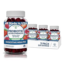 Lunakai USA Made Probiotic Gummies - 5 Billion CFUs, Vegan, Non-GMO, Gluten-Free - Digestive & Immune Support for Women & Men - 3 Pack
