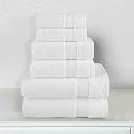 Elegant Comfort Coton Premium 6-Piece Ensemble de serviettes, y compris 2 Vaisselle, 2 Serviettes et serviettes à main 2 Serviettes de bain, 100% Coton turc - Serviettes très absorbantes et super douces pour salle de bain, blanc