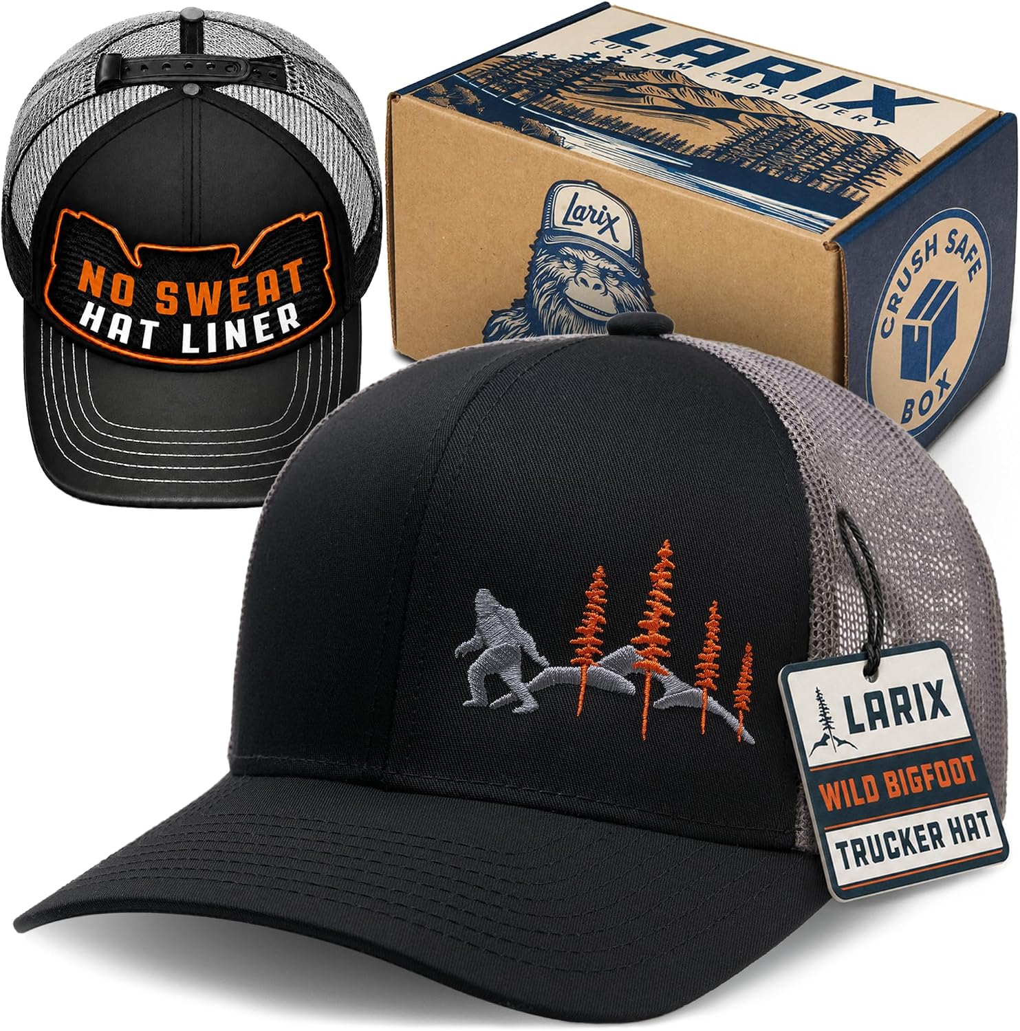 Larix Hats for Men, Trucker Hat Men, Wild Series, Breathable Mesh Snapback | Ideal Gift For Dad, Brother, Husband or Son, Breathable Mesh, Adjustable Snapback, Structured Mid Crown, All Day Comfort