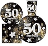 50th Birthday Party Supplies Set – Serves 30, Includes 9
