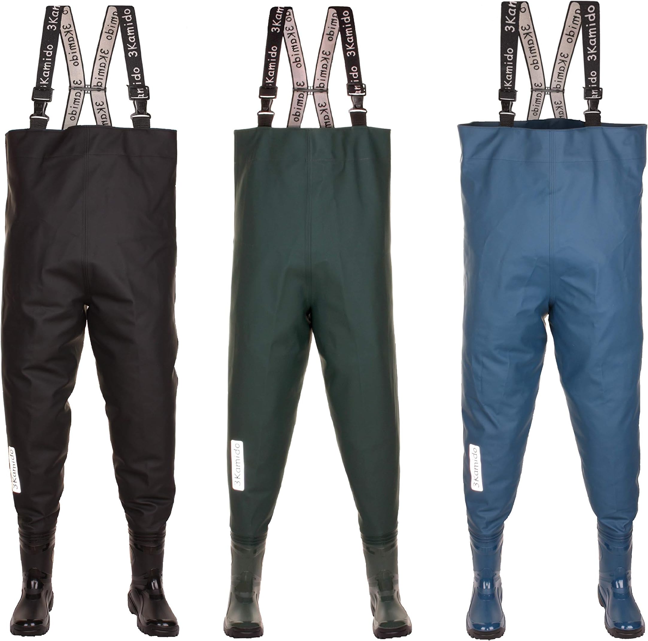 Fishing Youth Teens Chest Waders, durable suspenders, fishing boots, junior waders BLACK and GREEN, 3,5 UK, 4 UK, 5 UK, 6 UK, Solid sole, Bag for storage and carrying.