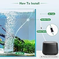 Vista 7 de hygger Air Stones para acuarios, kit de burbujeador acrílico transparente con tubo de aire, piedra de burbujas ultra silenciosa, difusor de oxígeno