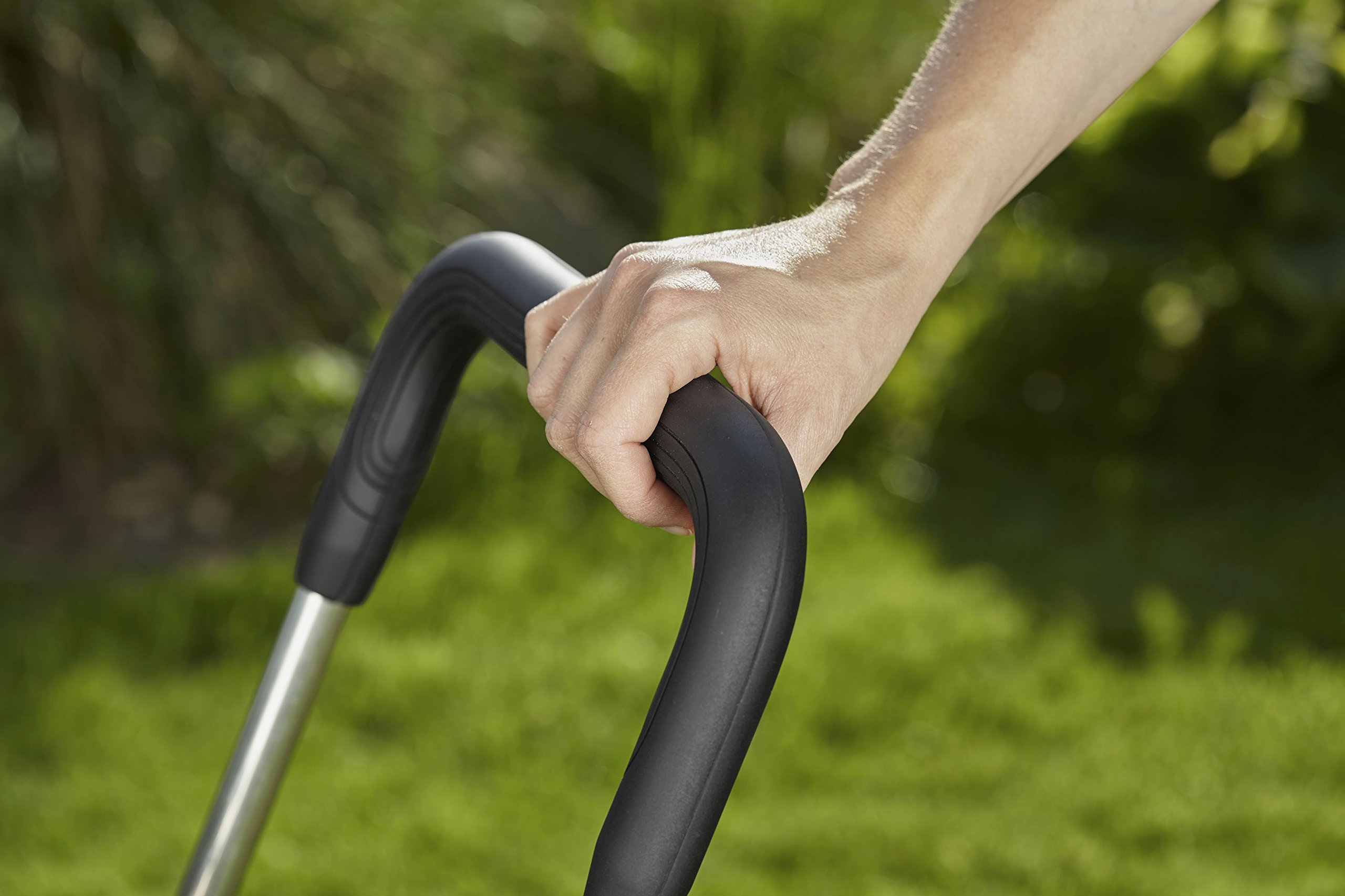 Tuyau d'Arrosage Comfort Highflex de Gardena 19 Mm (3/4"), 50 M & Dévidoir Aquaroll L Easy de Gardena : Dévidoir sur Roues d'Une Capacité de 100 M, Particulièrement Stable, avec Guidage Confortable