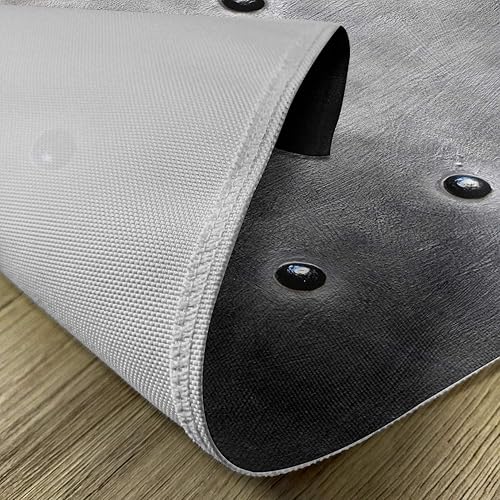 Miniatura 5 de Ambesonne Juego de 4 manteles individuales industriales, diseño grunge negro con estampado digital, remaches de impresión vintage, manteles