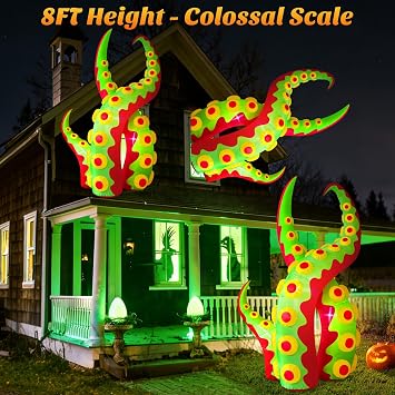 Danxilu 8 FT Halloween Inflatables Octopus Tentacles Outdoor Decorations