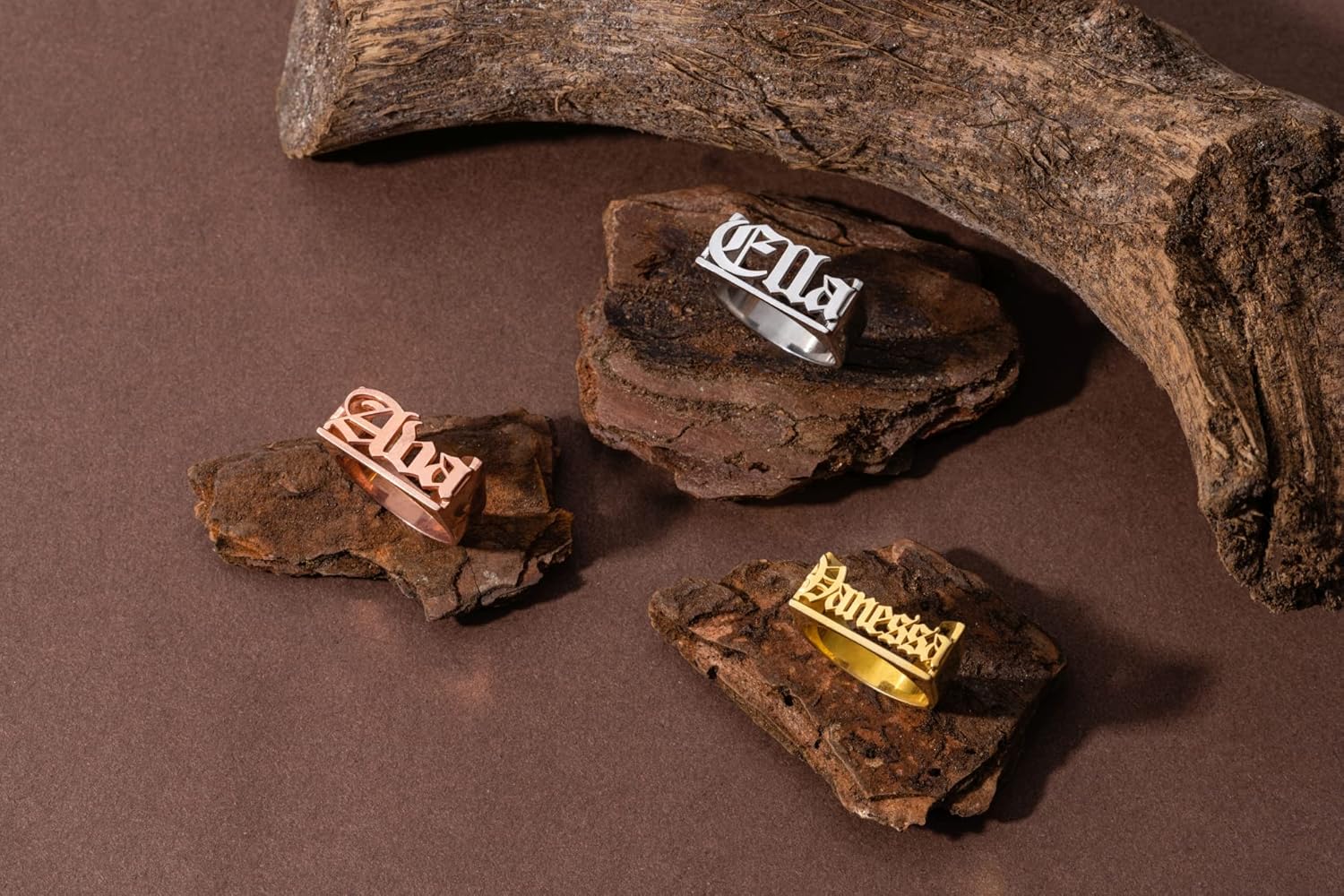 Gothic Name Ring Sterling Silver Custom Name Ring Personalized Unisex Gift Birthday Gift