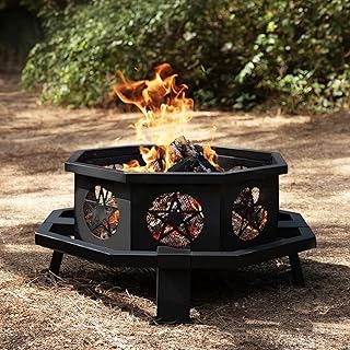 14 Slope Backyard Landscaping Ideas for Usable Outdoor Space 85 Verdelxue 35 Inch Octagonal Fire Pit with Cooking Grill,Outdoor Wood Bur...