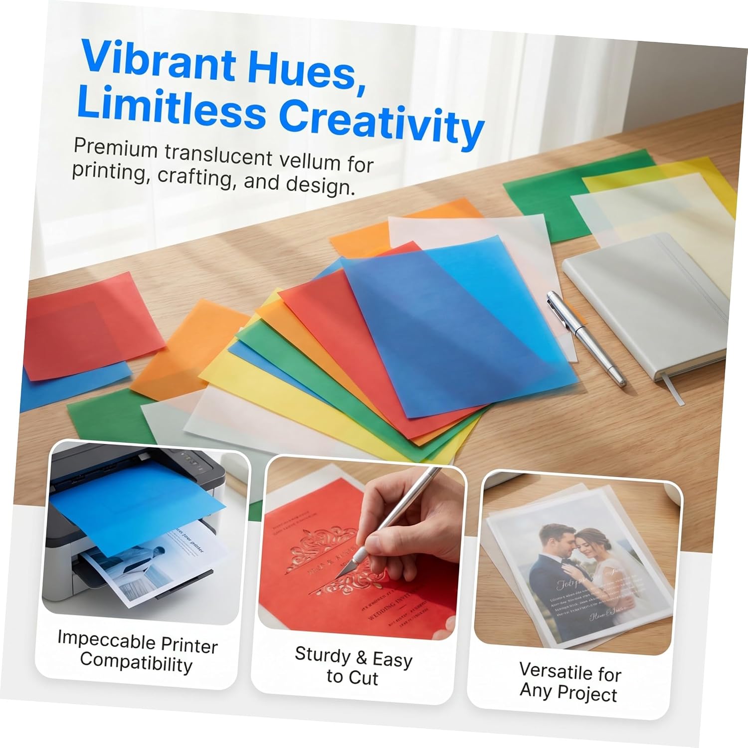 Colored Tracing Paper 24pcs 8.5x11 Art Sheets
