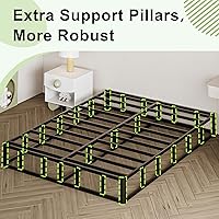 Vista 3 de Somier para Cama Queen de 10 Pulgadas - Somier de Servicio Pesado Base de Colchón de Metal con Cubierta de Tela, Sin Ruido, Fácil Montaje