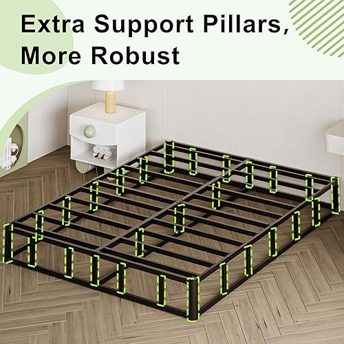 Miniatura 3 de Somier para Cama Queen de 10 Pulgadas - Somier de Servicio Pesado Base de Colchón de Metal con Cubierta de Tela, Sin Ruido, Fácil Montaje,