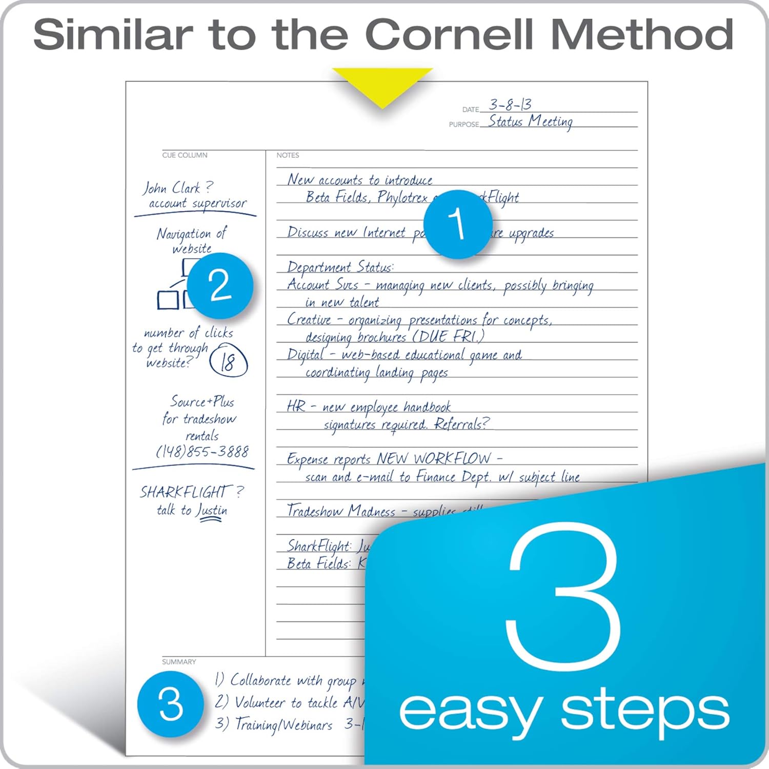 Oxford FocusNotes Note Taking System Filler Paper, 8.5 x 11 Inch, 3-Hole Punched, White, 100 Sheets (62354) : Legal Ruled Writing Pads : Office Products