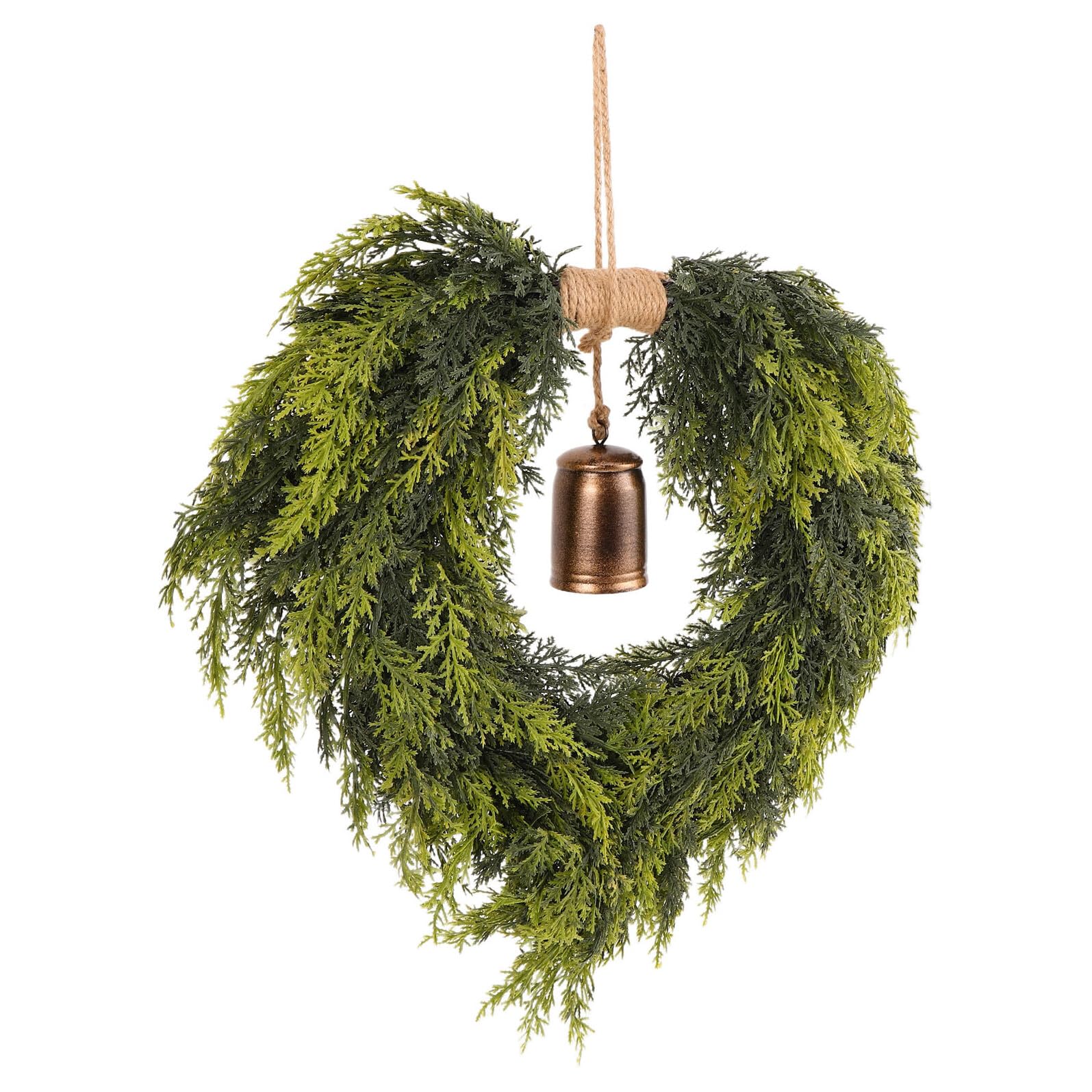 Couronne de Noël cèdre artificiel VILLCASE pour une entrée sans aiguilles au sol