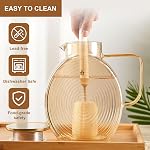 2.2L 74OZ câblé,Poignée latérale grand pitcher en verre résistant à la chaleur.Convient pour les réfrigérateurs, les parties, et les familles.Eau de citron,Tea,Juice,Beverages, et autres options chaudes et froides sont disponibles