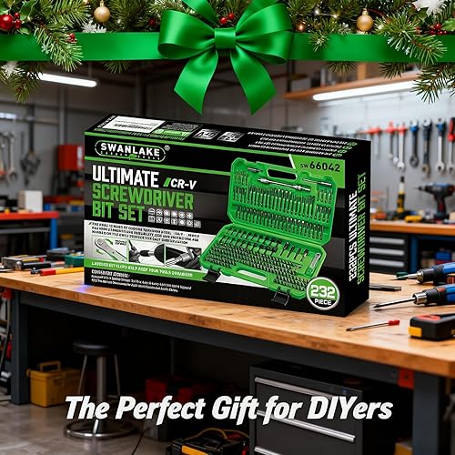 Miniatura 9 de SWANLAKE - Juego de 232 puntas de destornillador, juego de puntas de destornillador de acero al cromo vanadio, incluye puntas de seguridad,