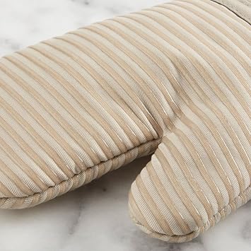 KITCHENAID Quilted Cotton Terry Cloth Oven Mitt, Pot Holder, Kitchen Towel 4-Pack Set, Heat Resistant, Silicone Grip, 16x26, 7x13 & 7x10, Milkshake Tan