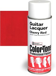 ColorTone Tinted Aerosol Guitar Lacquer, Cherry Red – Nitrocellulose Spray for Traditional Finishes – Fast-Drying & Durable – Ideal for Touch-Ups & Full Instrument Finishing – 13 oz Can